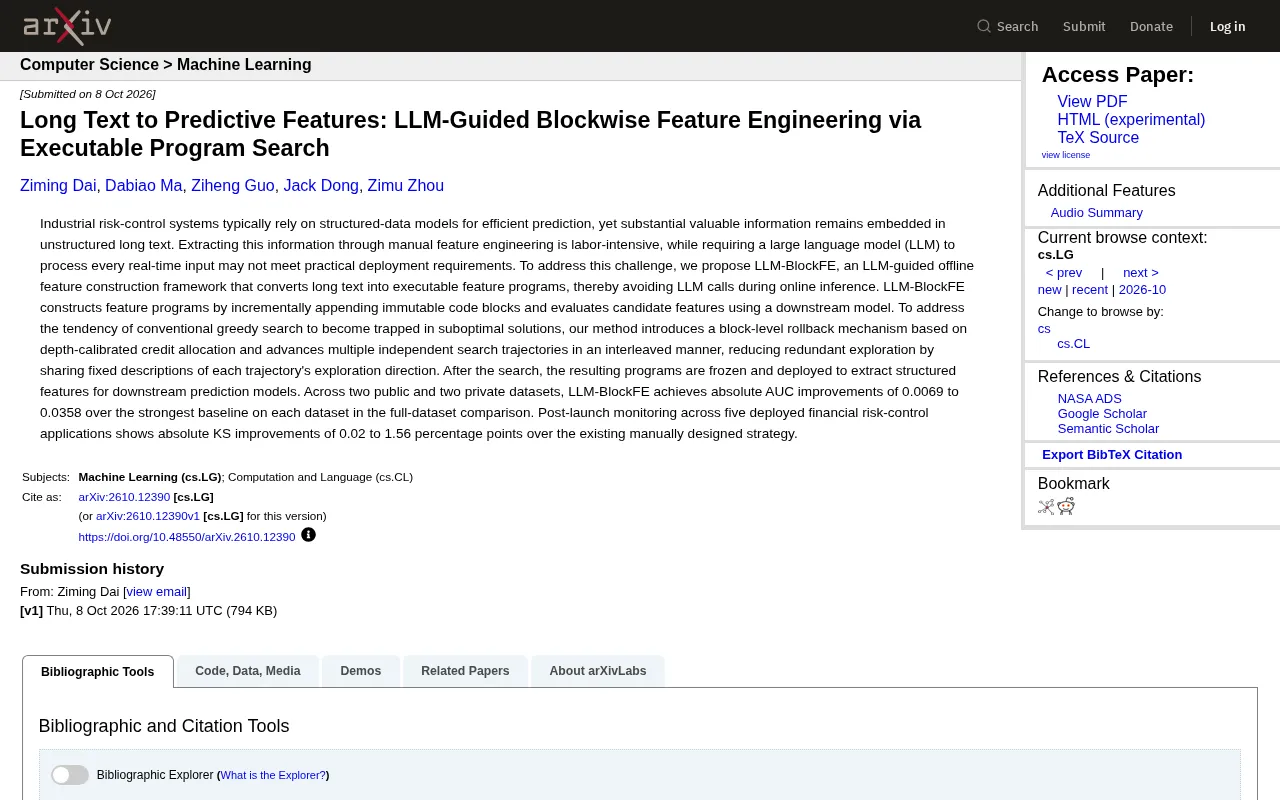 Turning Long Text into Risk Features in Seconds: A New LLM Block-Level Feature Engineering Framework