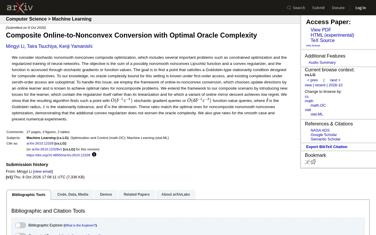 Composite Online-to-Nonconvex Conversion with Optimal Oracle Complexity