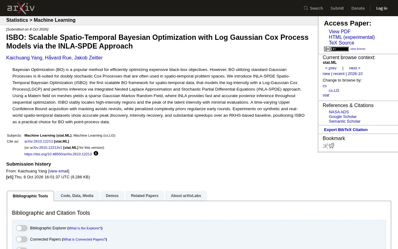 ISBO: A New Scalable Bayesian Optimization Framework for Spatio-Temporal Point Processes