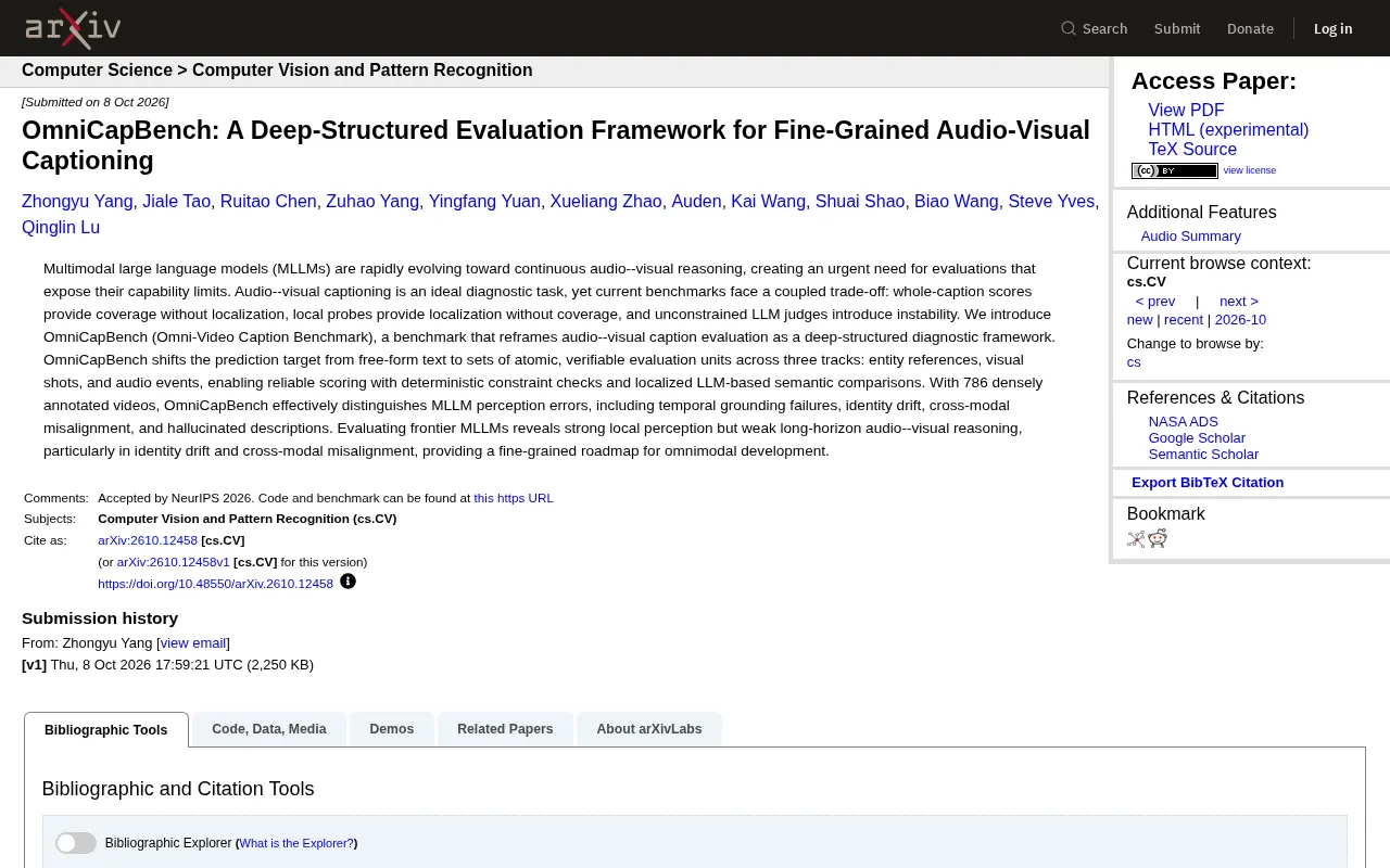 OmniCapBench: A Deeply Structured Framework for Audio-Visual Caption Evaluation
