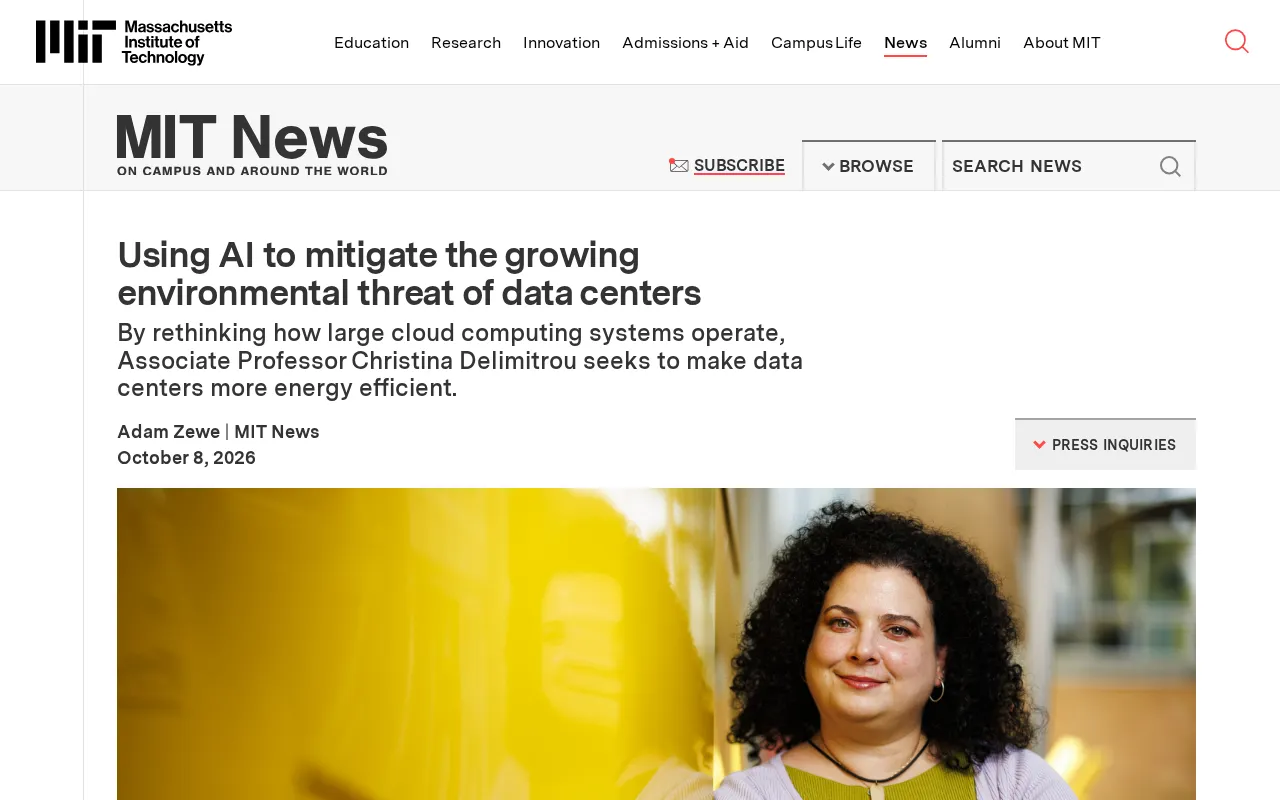 How Can AI Solve the Data Center Energy Crisis? MIT Professor's New Green Computing Approach