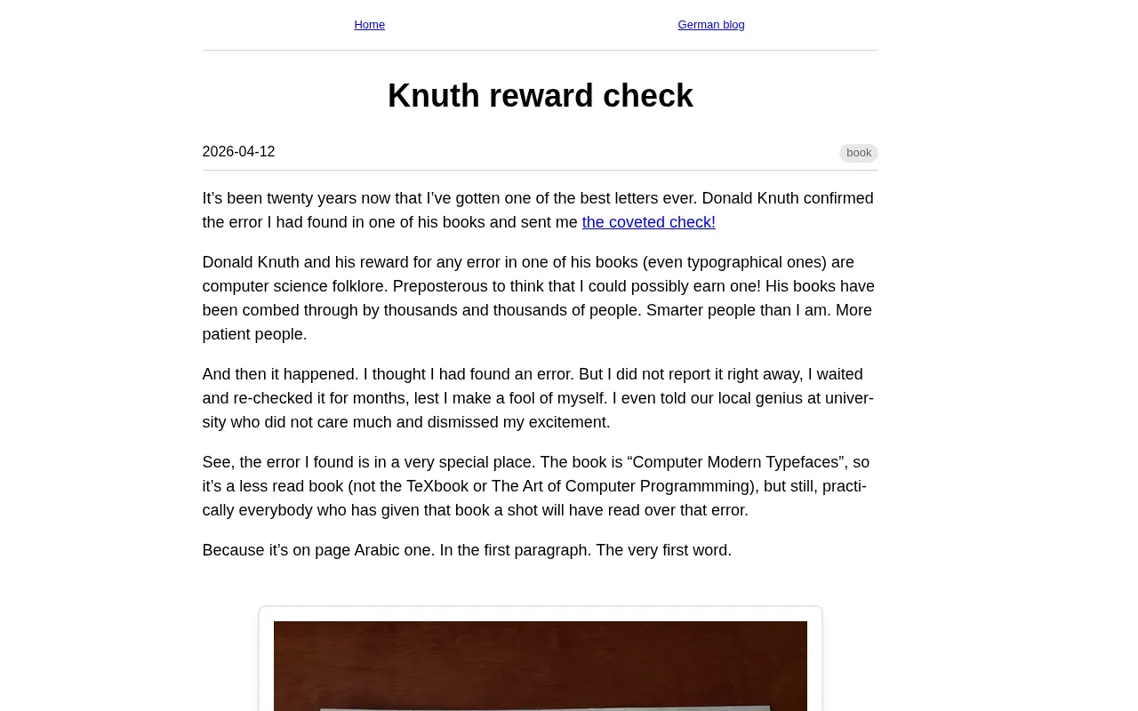 The Knuth Reward Check: A Legendary Easter Egg in Computer Science