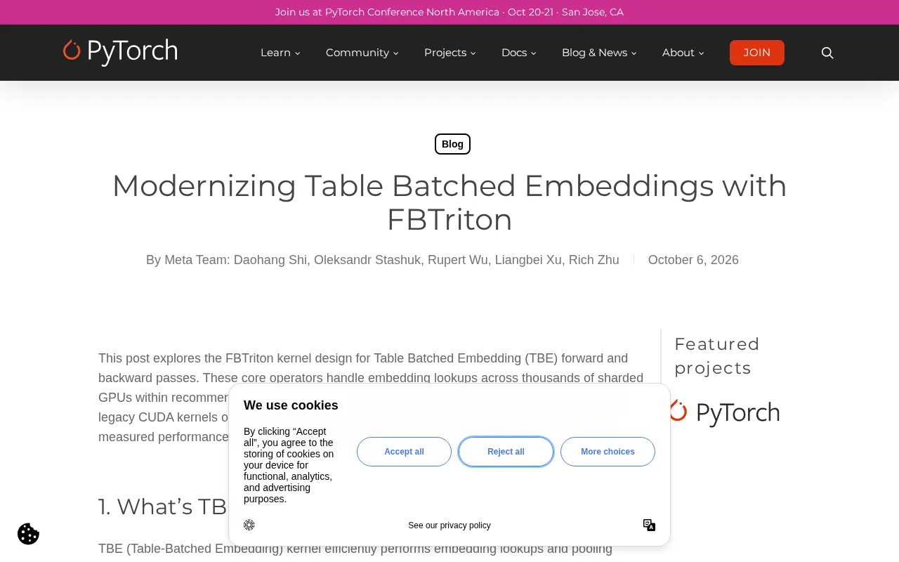 FBTriton Rewrites Table Batched Embedding: A Deep Dive into Recommendation System GPU Operators