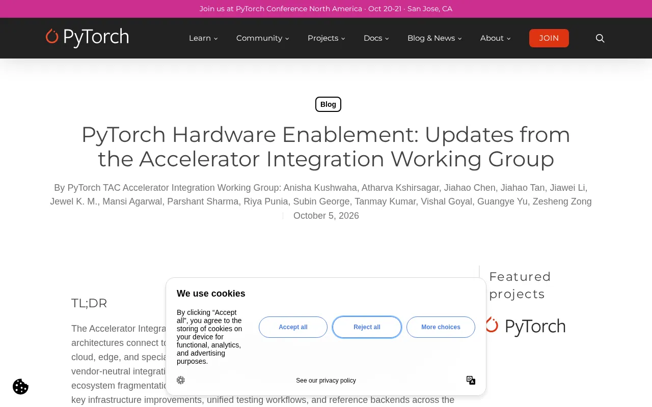 The Next Piece of the PyTorch Hardware Ecosystem: Progress from the Accelerator Integration Working Group