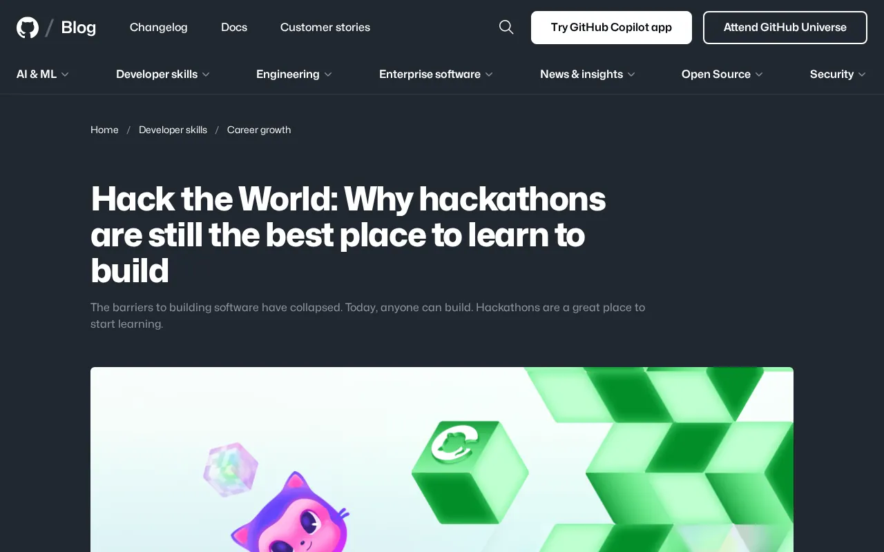 Screenshot of the original GitHub blog post