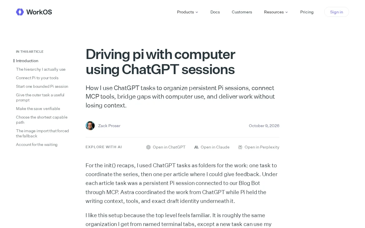 Driving Pi with ChatGPT Sessions: MCP and Computer Use in Practice