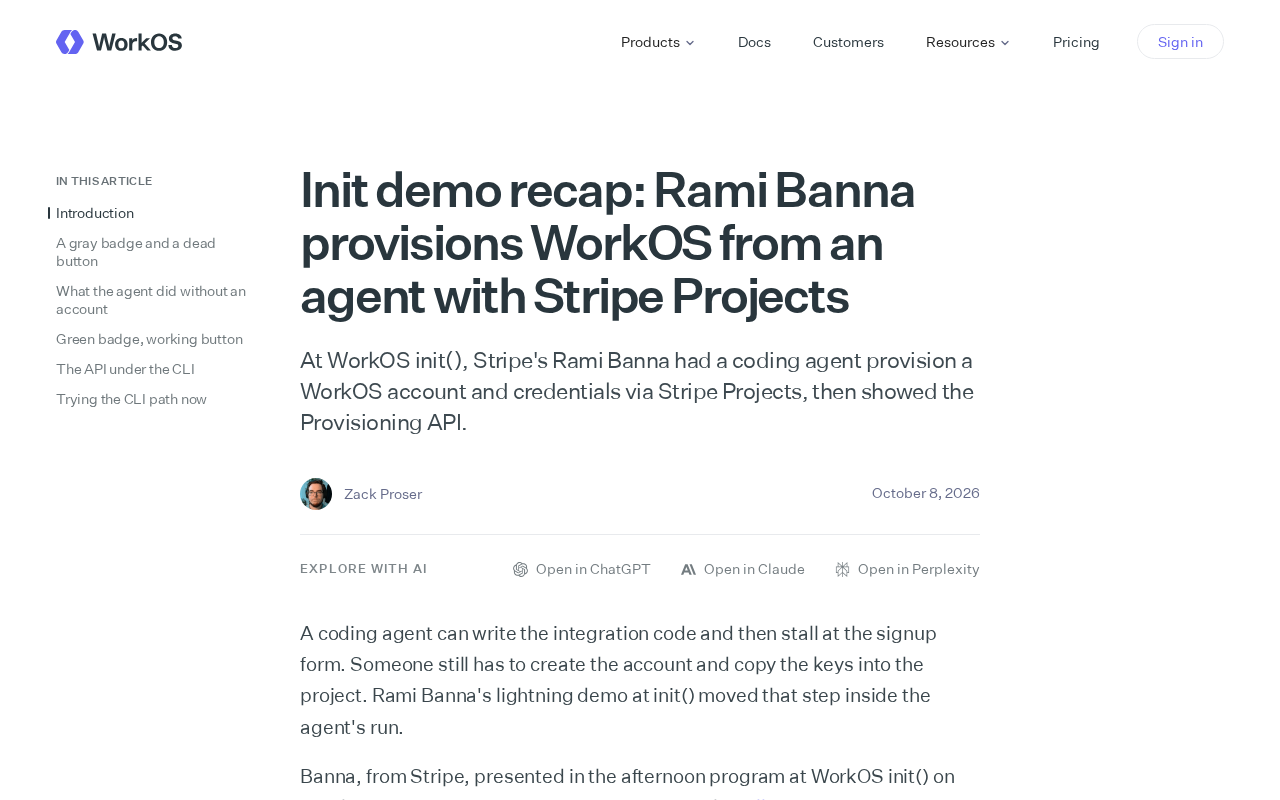 Stripe Projects让Agent自主开通WorkOS账号