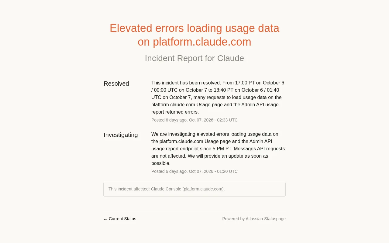 Postmortem and Lessons from the Claude Platform Usage Data Loading Incident
