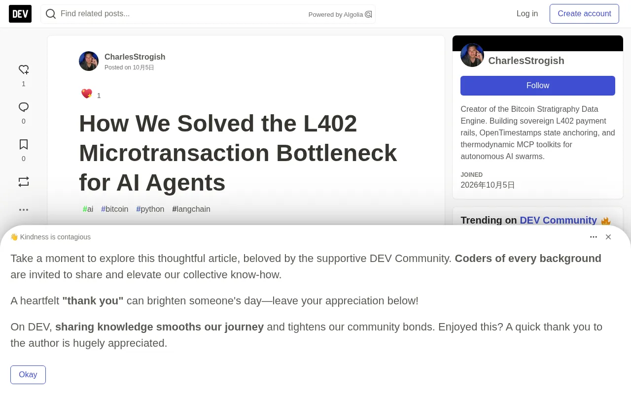 Breaking the L402 Micropayment Bottleneck for AI Agents: Batch Macaroons and Bitcoin Anchoring