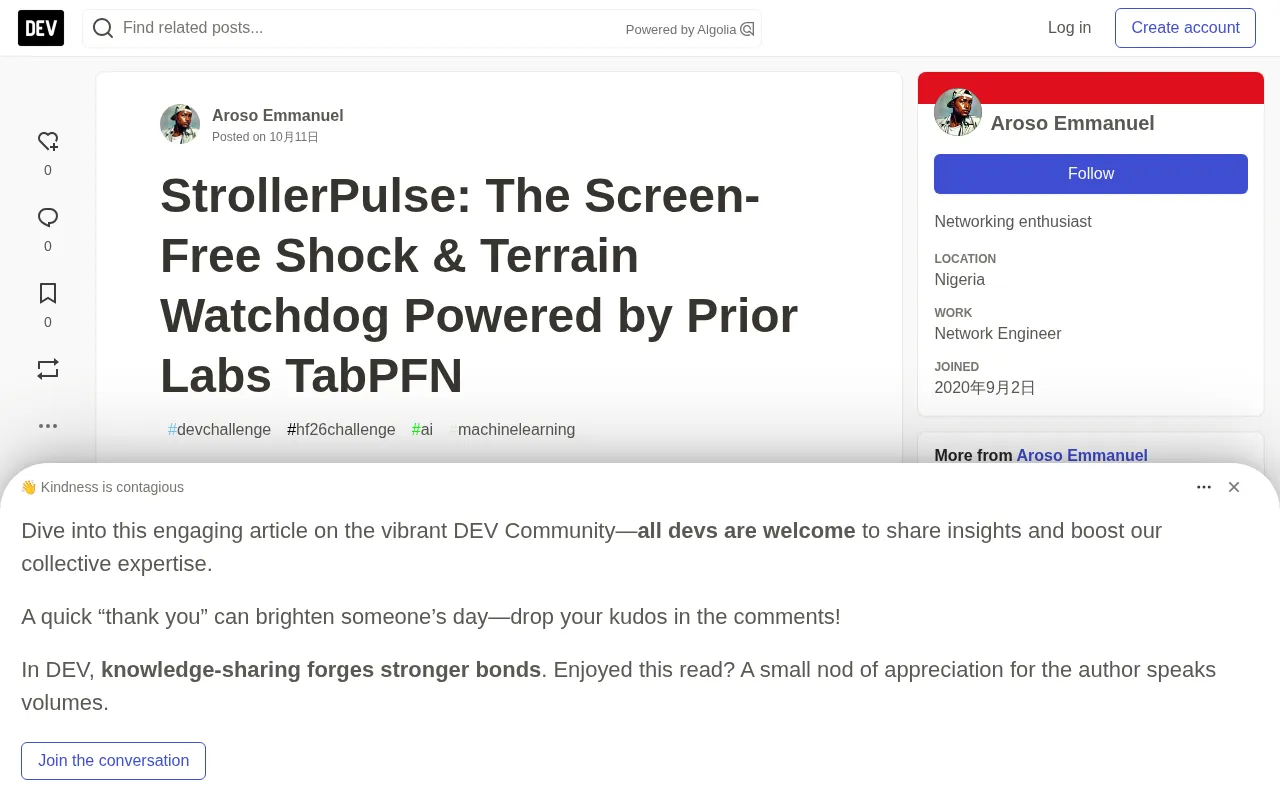 StrollerPulse: Building a Screen-Free Stroller Terrain Vibration Alert with TabPFN