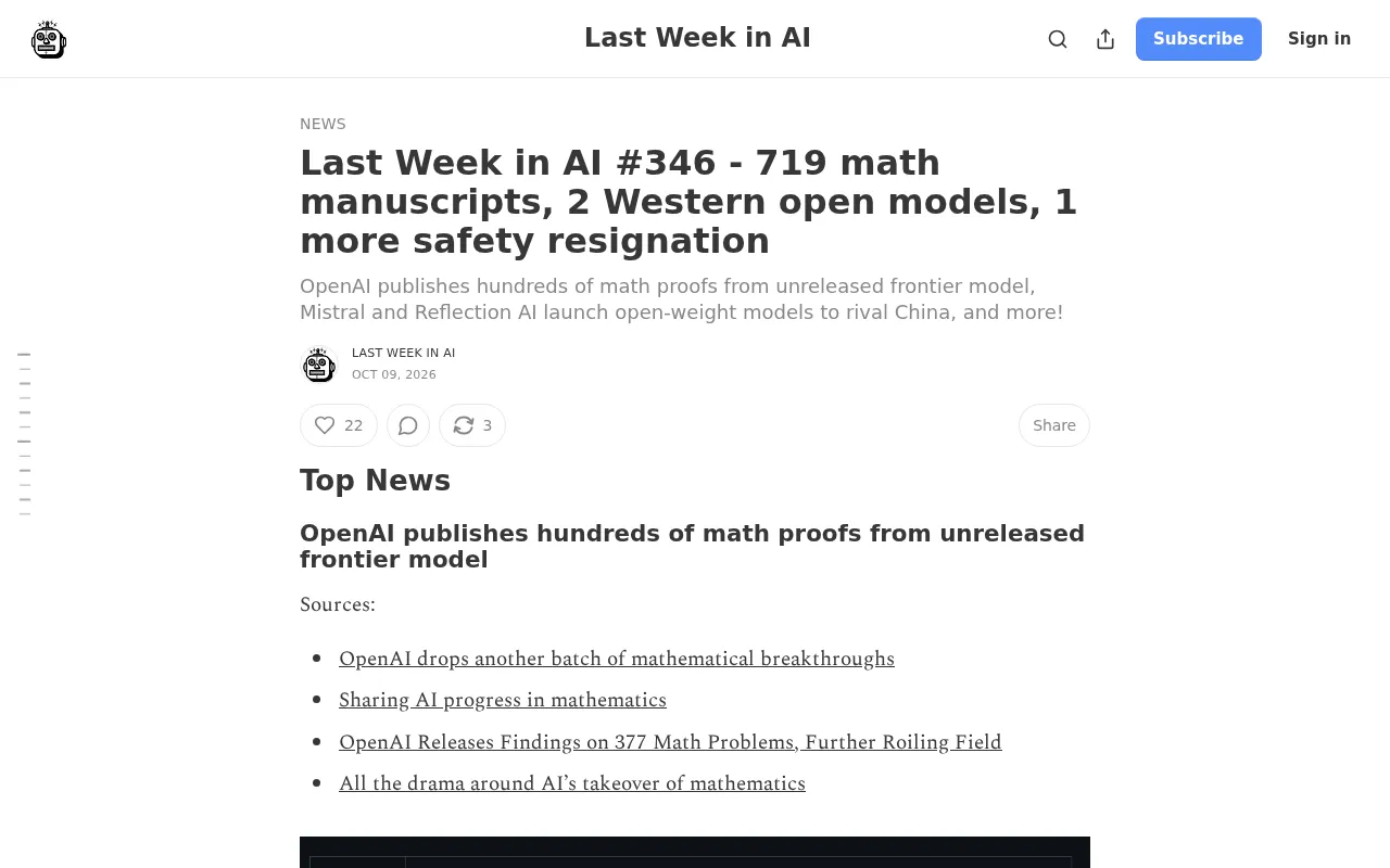 OpenAI Releases 719 Math Manuscripts, Mistral and Reflection Open-Source Models Chase China