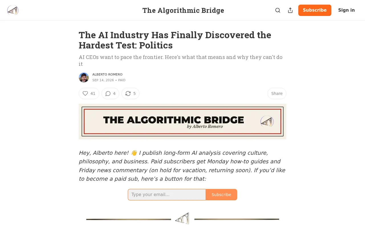 AI行业终于遇上最难的测试:政治