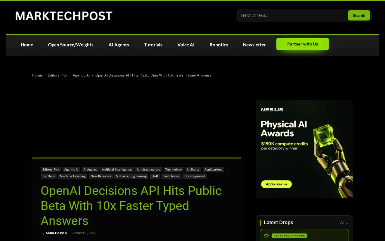 OpenAI Decisions API Now in Public Beta: Typed Outputs, 10x Faster