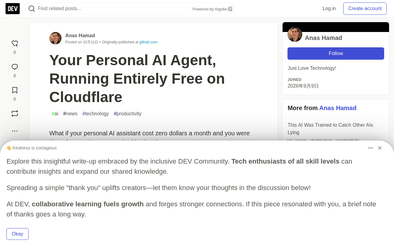 Talorys: A Completely Free Personal AI Assistant Running on Cloudflare