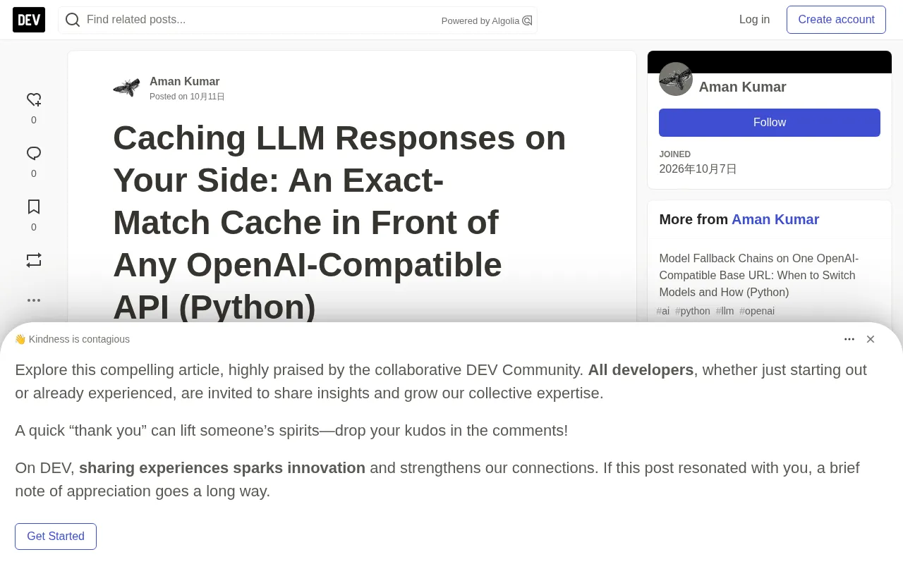 LLM Response Caching in Practice: Building an Exact-Match Cache for OpenAI-Compatible APIs