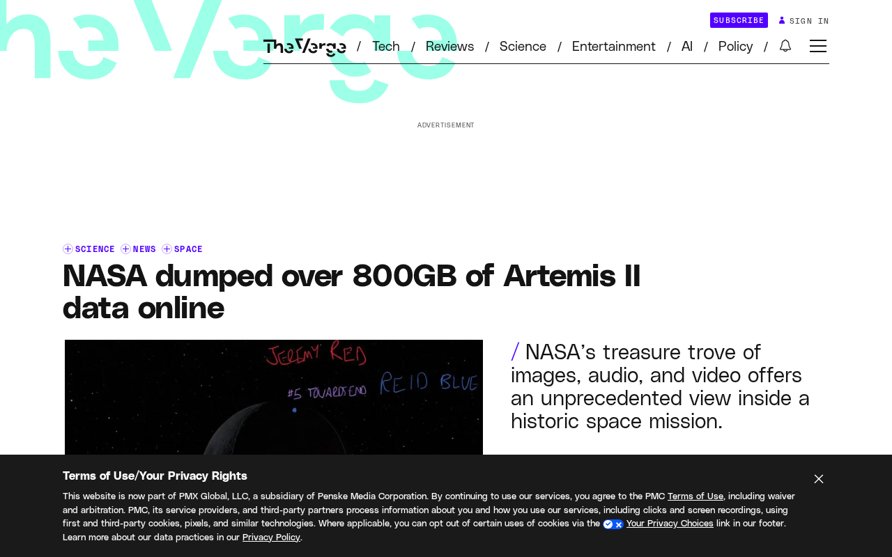 NASA公开800GB阿尔忒弥斯二号任务数据:1.1万张影像免费开放