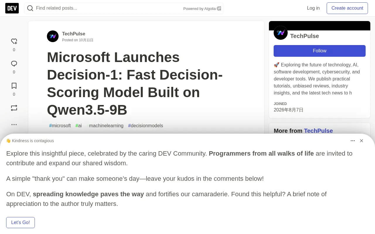 Microsoft Launches Decision-1: A Fast Decision-Scoring Model Built on Qwen3.5-9B