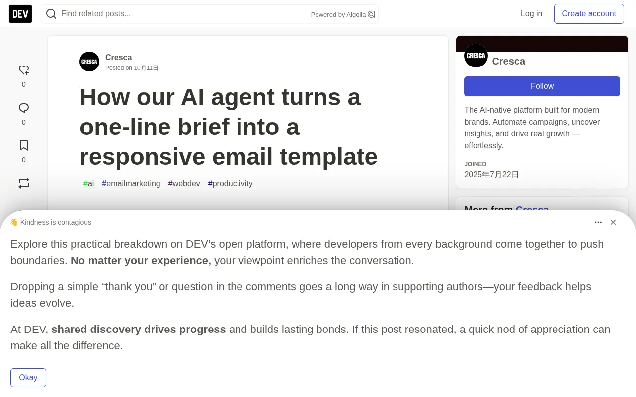 One Sentence to a Responsive Email: A Deep Dive into the Cresca AI Email Agent