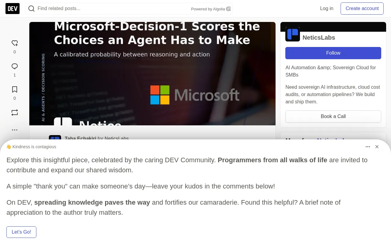 Microsoft Decision-1: A Specialized Small Model for Scoring AI Agent Decisions