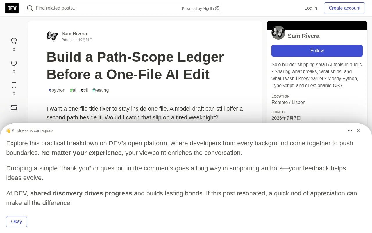 Build a Path-Scope Ledger Before a One-File AI Edit