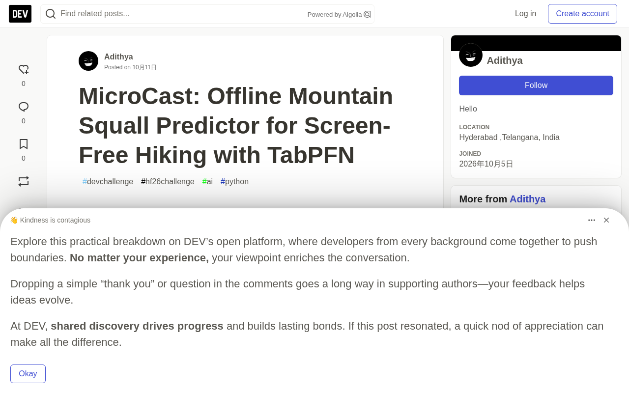 MicroCast:用TabPFN实现离线山地天气预警的开源方案