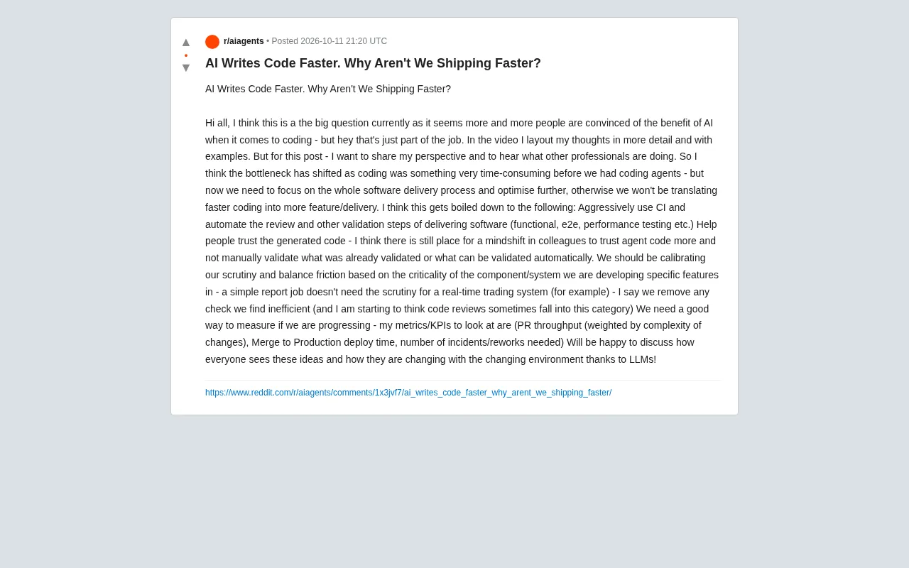 AI写代码更快了,为什么交付没有变快?