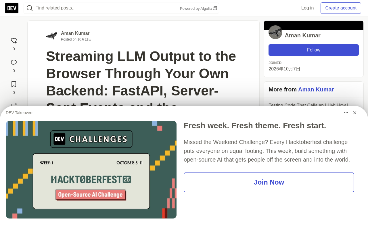 LLM Streaming to the Browser: Buffering Pitfalls with FastAPI and SSE