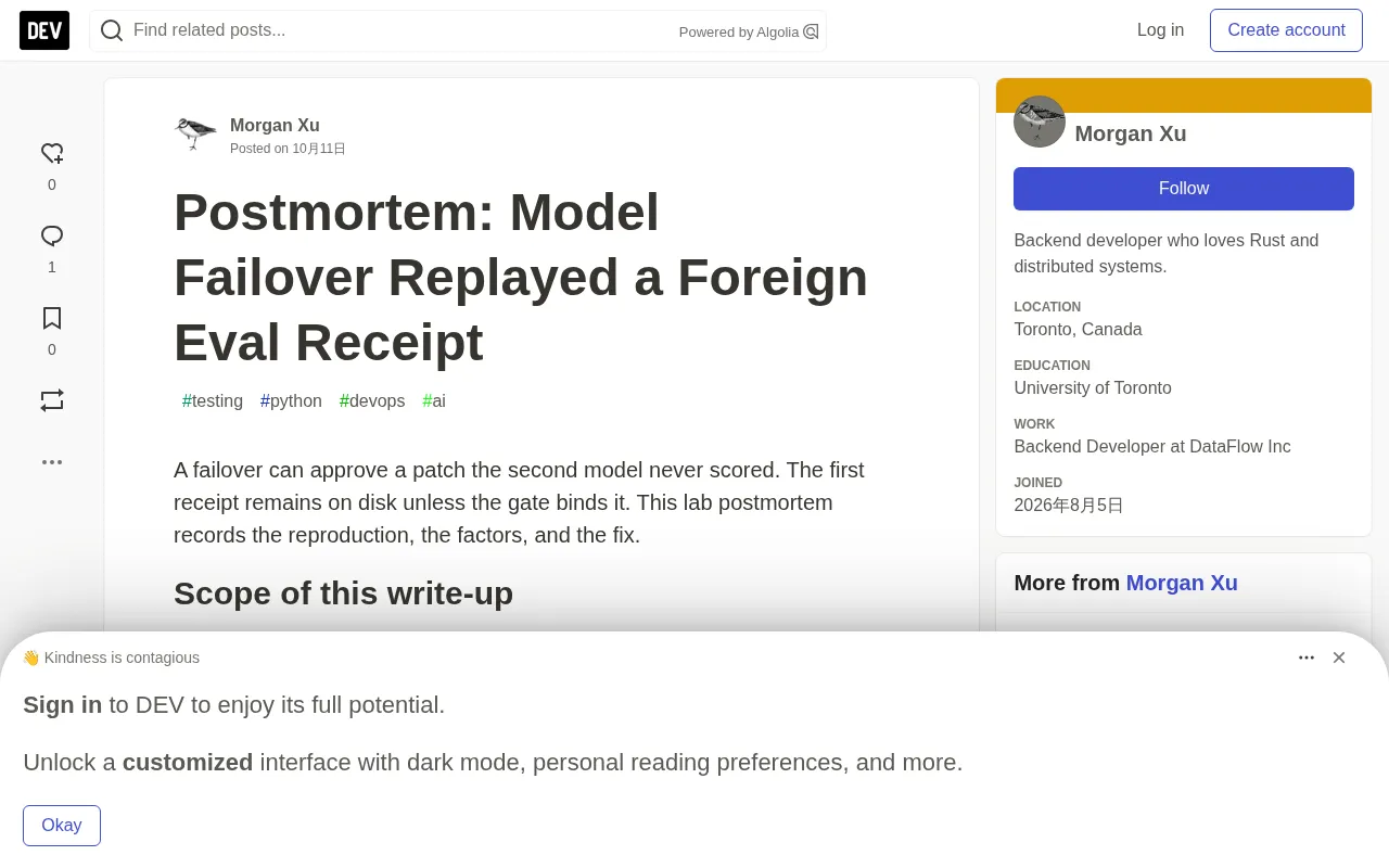 Postmortem screenshot