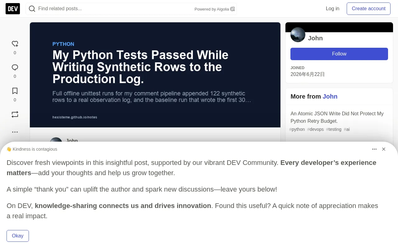 All Tests Passed — But Quietly Polluted the Production Log: A Python Test Isolation Lesson