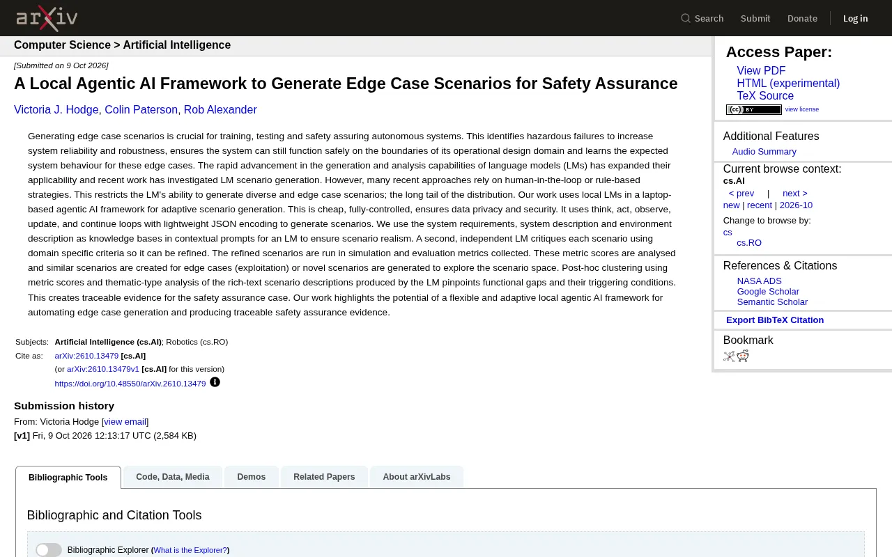 A Local Agentic AI Framework for Automatic Edge Case Generation in Safety Assurance