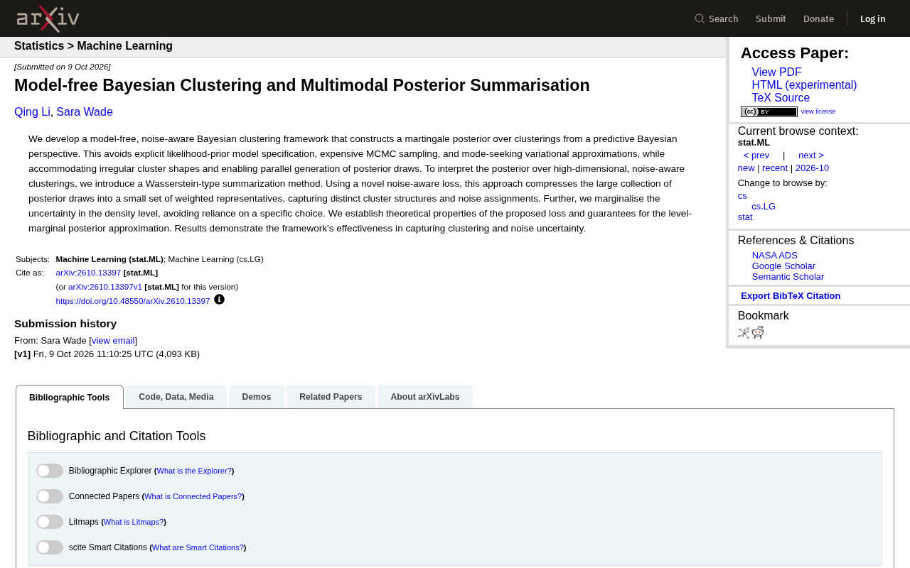 Model-Free Bayesian Clustering: Reconstructing Posterior Uncertainty from a Predictive Perspective