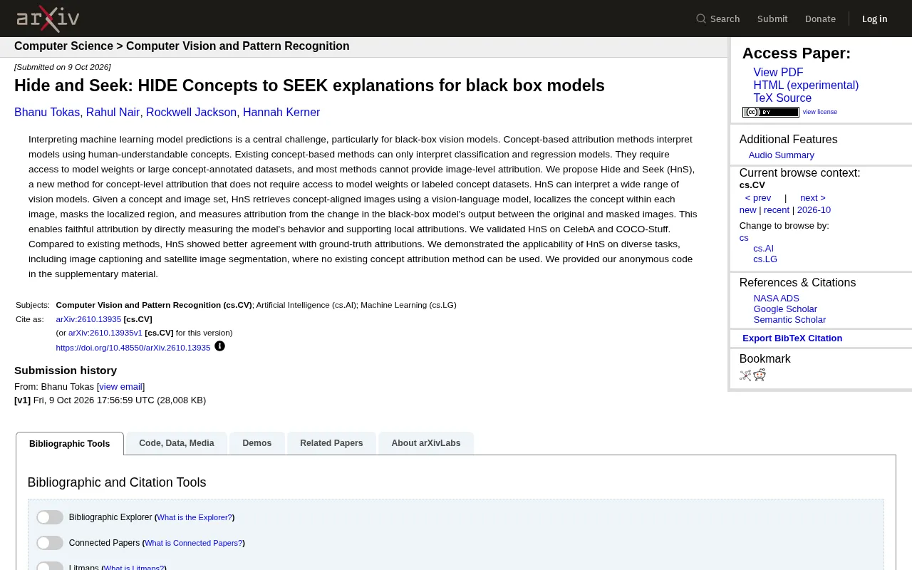 Hide and Seek: A New Black-Box Approach to Concept-Level Explanation for Visual Models Without Model Weights