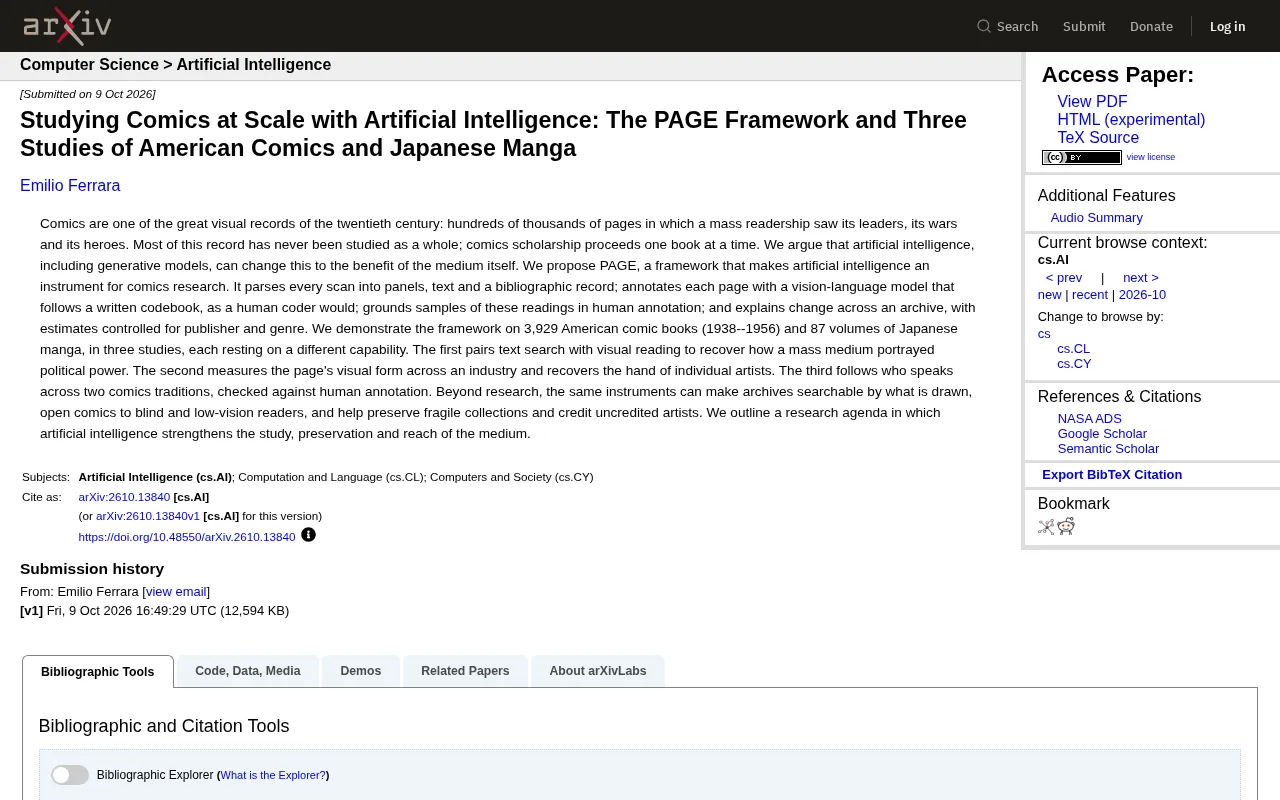 The PAGE Framework: Using AI to Study American Comics and Manga at Scale