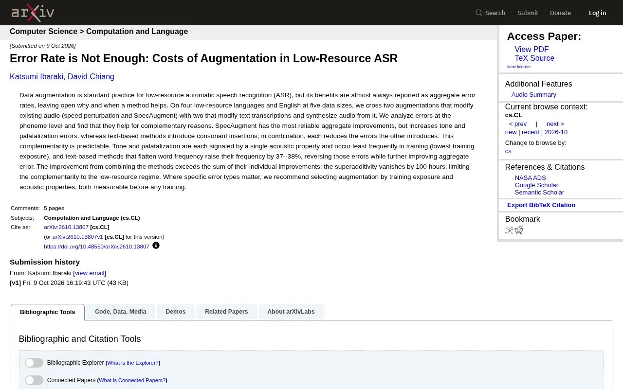 Error Rate Isn't Enough: The Hidden Costs of Data Augmentation in Low-Resource Speech Recognition