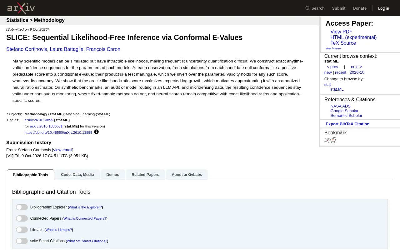 SLICE: Sequential Likelihood-Free Inference via Conformal E-Values