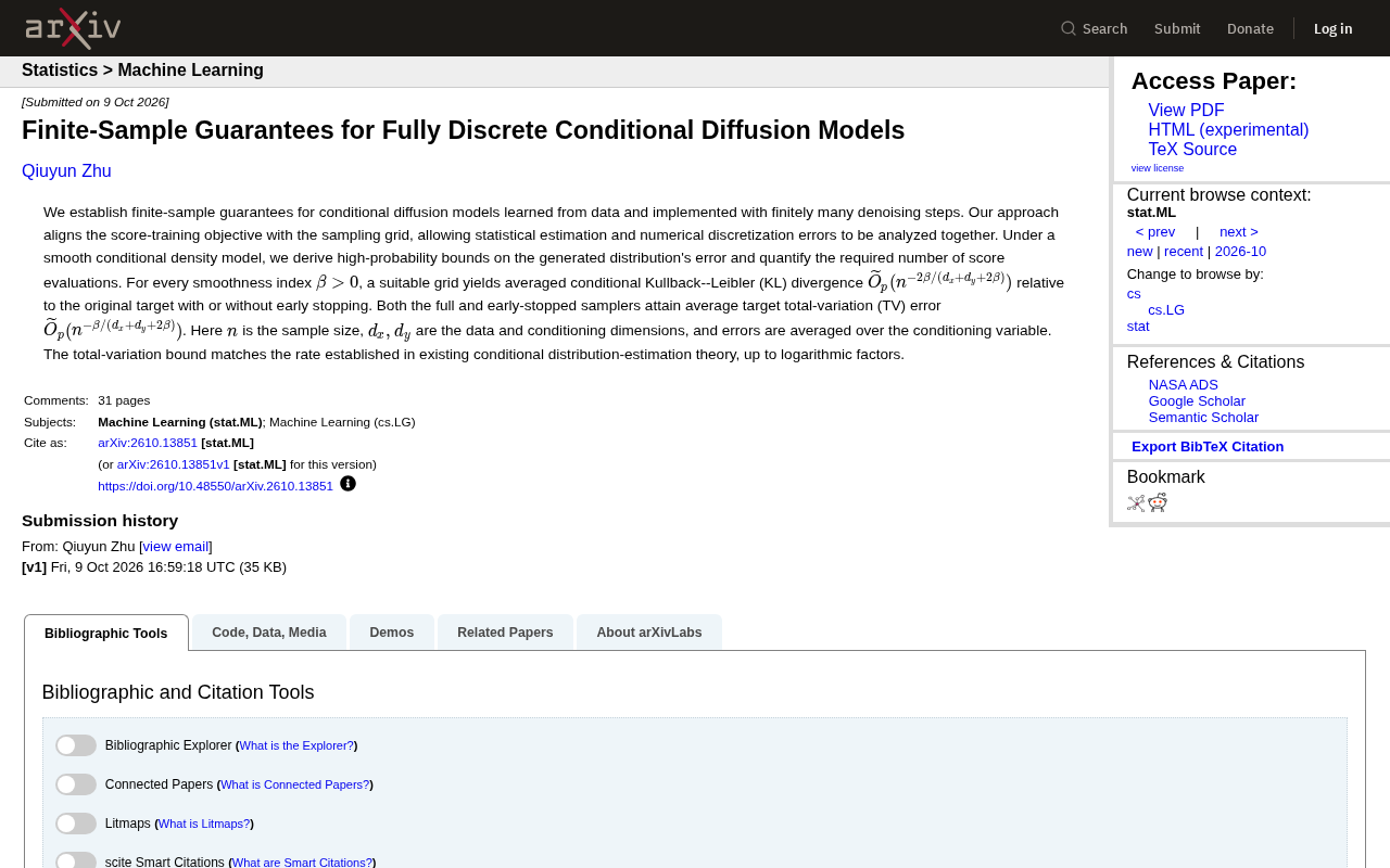 Finite-Sample Guarantees for Fully Discrete Conditional Diffusion Models: A Unified Analysis of Statistical and Numerical Errors