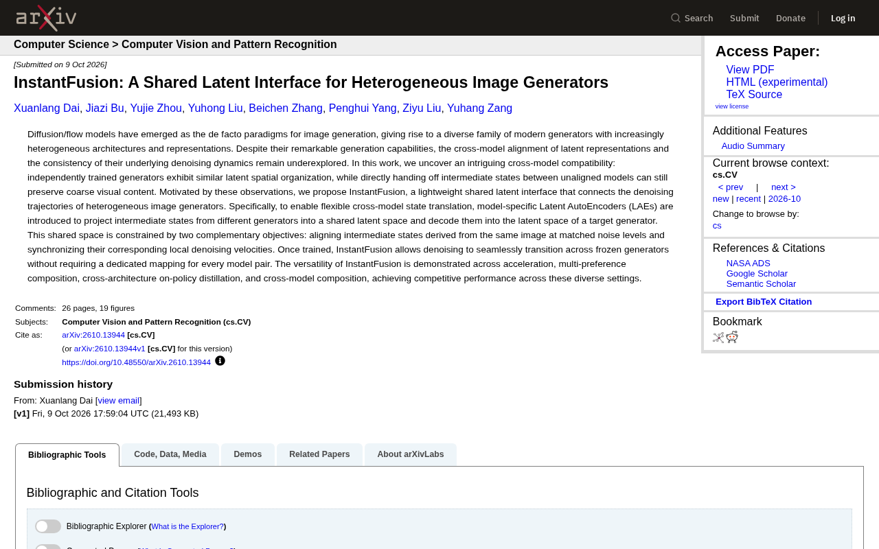 InstantFusion: A Shared Latent Space Interface for Heterogeneous Image Generation Models