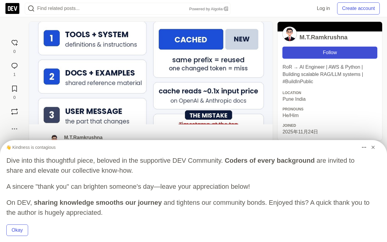 Prompt Caching in Practice: Put Stable Content First and Stop Paying Twice for the Same Tokens