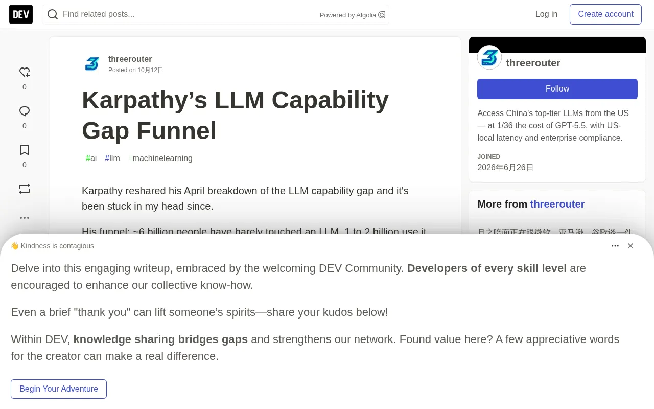 Karpathy's LLM Capability Funnel: Only 20 Million Real Power Users