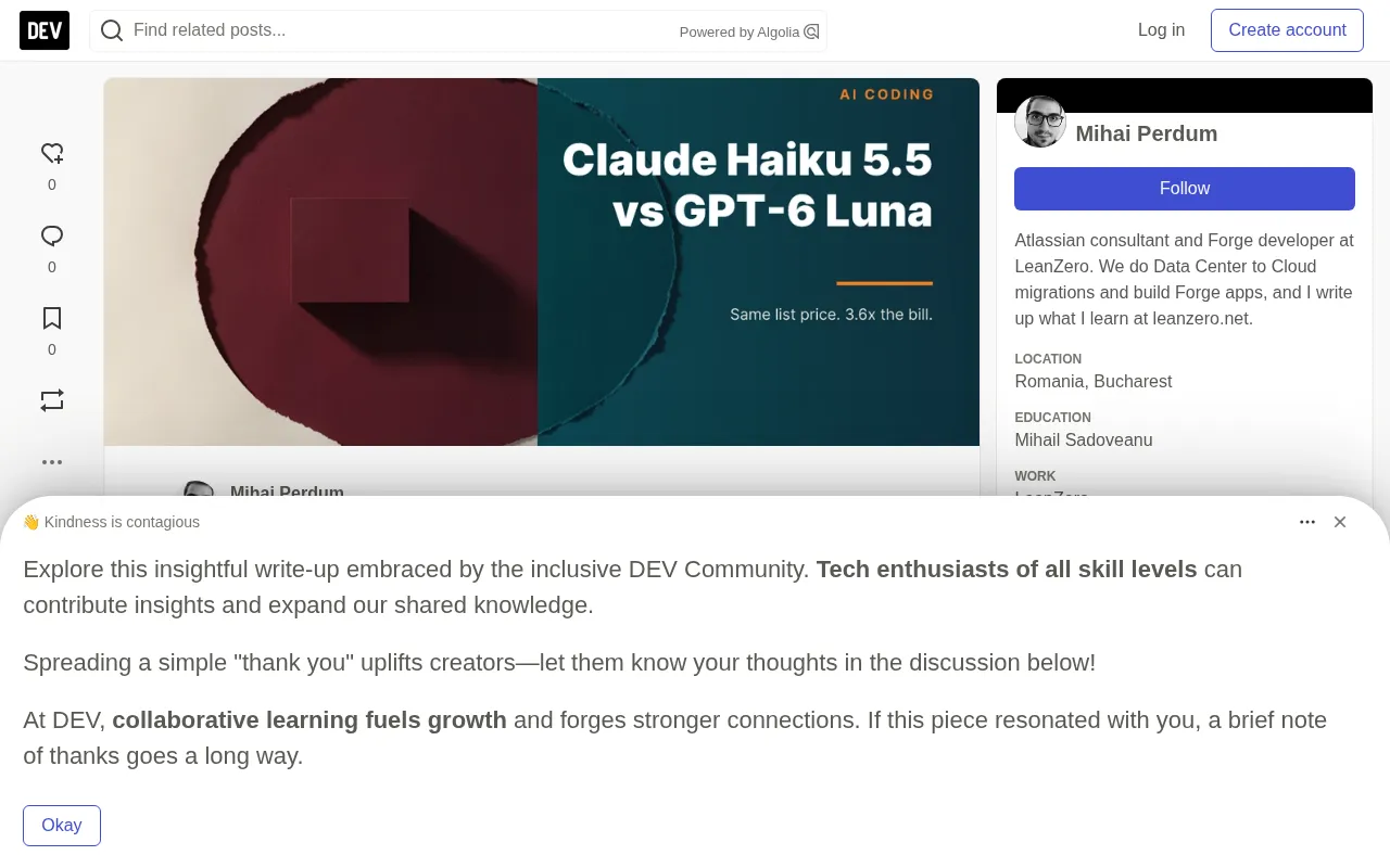 Claude Haiku 5.5 对决 GPT-6 Luna:同价不同费的智能体编码实测
