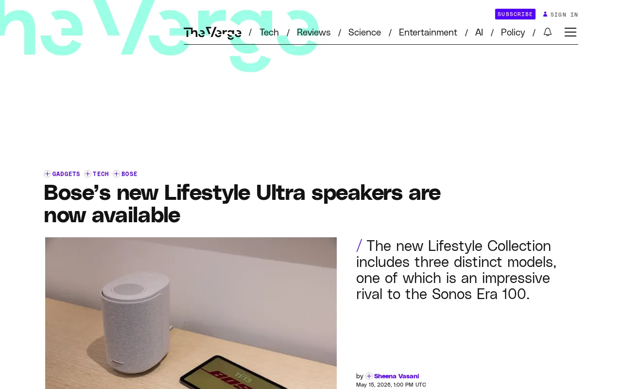 Bose Lifestyle Ultra Speaker Series Launched: Pricing, Specs, and Comparison with Sonos