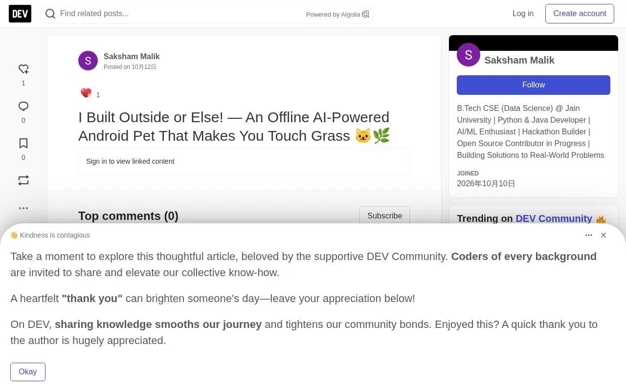 Offline AI Pet "Outside or Else": Bribing and Threatening You to Touch Grass