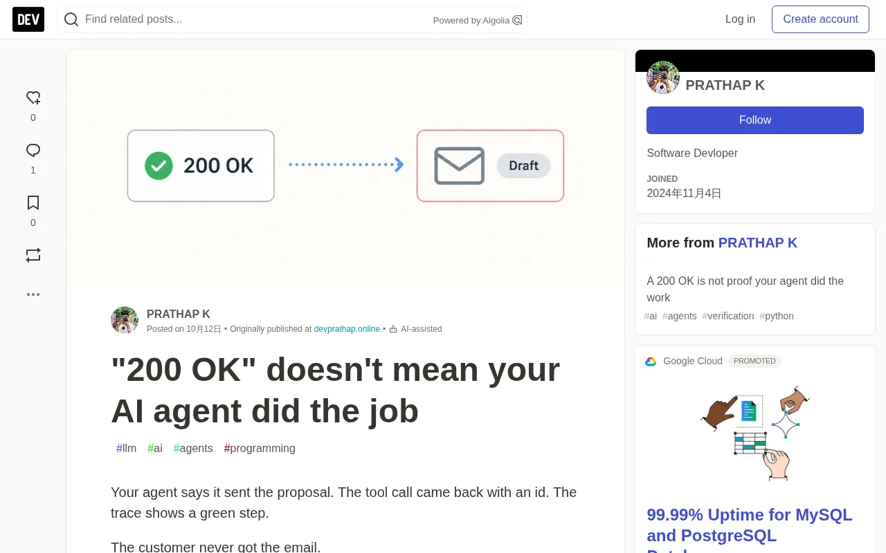 "200 OK" Doesn't Mean Your AI Agent Actually Did the Job