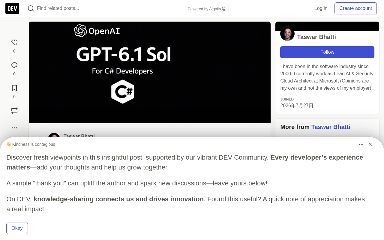 GPT-6.1 Sol in Practice: A Production-Grade AI Workflow Guide for C# Developers
