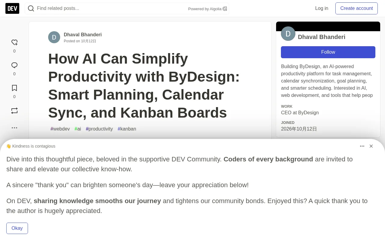 ByDesign: An AI-Powered Productivity Platform That Unifies Tasks, Calendars, and Kanban