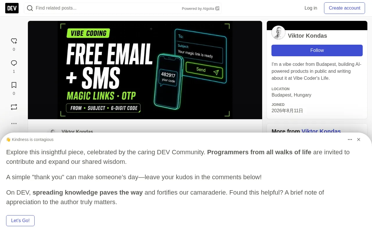 Free Email & SMS for Vibe Coding Projects: A Practical Guide with Resend at the Core