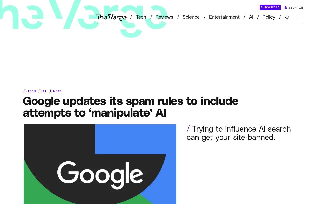 Google's New Anti-Spam Policy Explained: Manipulating AI Search Results Will Face Severe Penalties