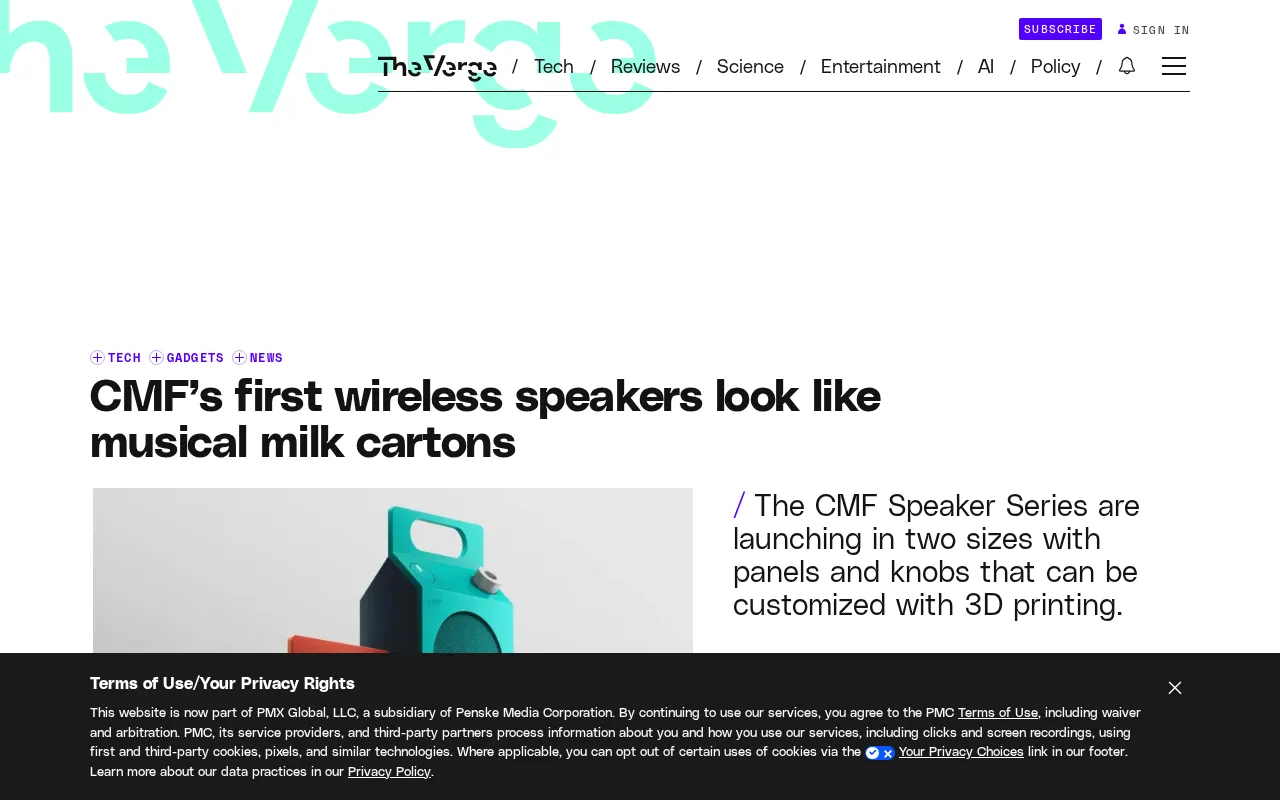 CMF Launches Its First Wireless Speaker: A Milk-Carton-Shaped Portable Bluetooth Speaker