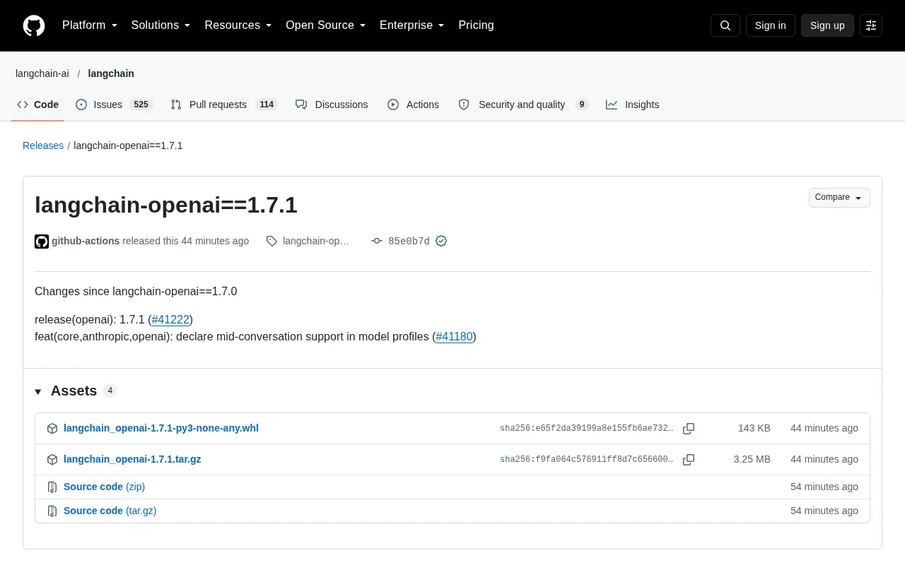 LangChain-OpenAI 1.7.1 Released: Adds Mid-Conversation Interjection Support