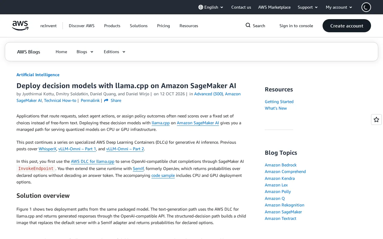 Deploying Decision Models with llama.cpp on SageMaker AI: A Practical Guide